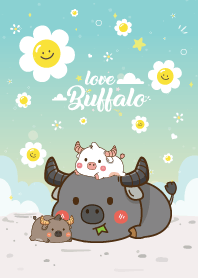 Buffalo Cute Smile Flower Lovely