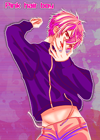 Pink hair boy