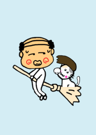 Bubbly OJ-man & Nya-ko.Light blue beige1
