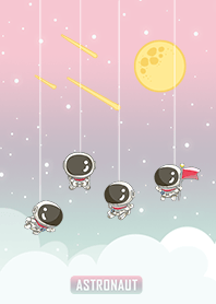 可愛寶貝太空人-星光閃閃(浪漫漸層)主題白