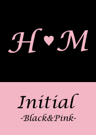 Initial "H&M" -Black&Pink-
