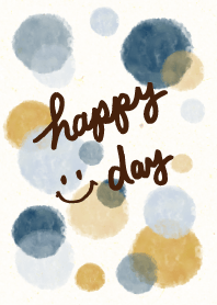 Happy day smile -watercolor Polka dot-