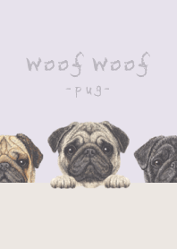Woof Woof - Pug - PASTEL PURPLE