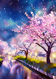 Beautiful night cherry blossoms#50