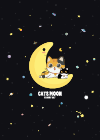 Cats Moon Sky Midnight Black