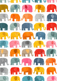 Watercolor Texture of Elephants