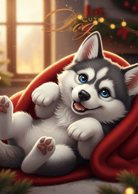 Cozy Husky Winter Hug