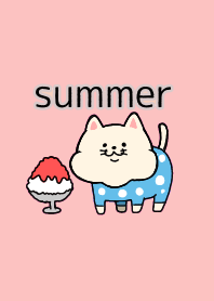 Cute fat cat summer