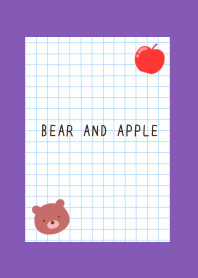 BEAR AND APPLE GRAPH PAPERj-PURPLE-YEL