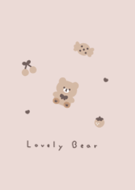Bear and items(pattern)/pink beige