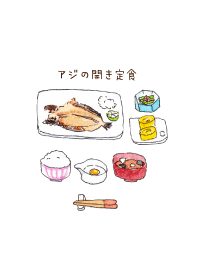 Grilled fish set meal theme