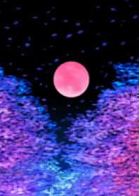 Cherry Blossoms and pink moon.