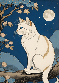 Cat under the Moon 44A749