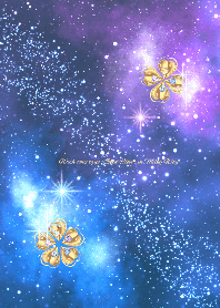 Wish come true,Gold Clover in Milky Way