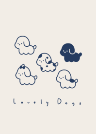 小狗 /beige navy