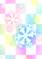 Aurora snow crystal and checker
