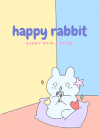 Happy rabbit : with a drink