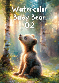 หมีน้อยน่ารักในภาพน้ำหมึก 02