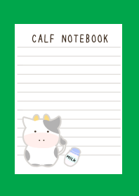 CALF NOTEBOOKj-GREEN
