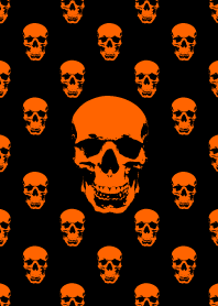 SKULL - ORANGE&BLACK - SLASH * Halloween