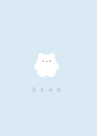 Mini Bear(white)/ aqua BW.