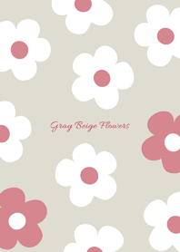 Gray beige Nordic Flowers 3