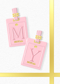 Initial M Y / Pink Leather - English