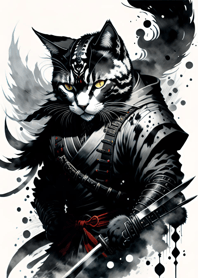 Ink wash cat samurai 9c5f05