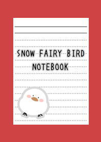 SNOW FAIRY BIRD NOTEBOOK/RED/BEIGE