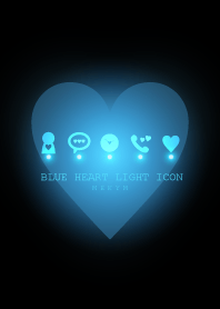 BLUE HEART LIGHT ICON.