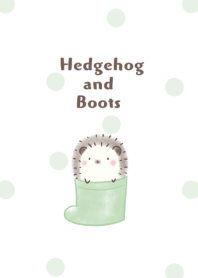 Hedgehog and Boots Dot -green-