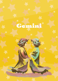 Gemini constellation on yellow