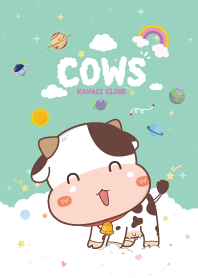 Cows Candy Cotton Green