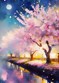 美しい夜桜の着せかえ#2608