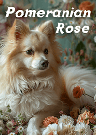 Pomeranian and Roses