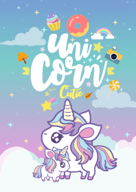 Unicorn Kawaii Blue Hawaii