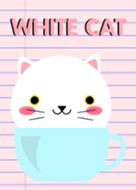 Simple Cute White Cat Theme V.2