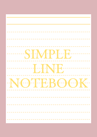 SIMPLE YELLOW LINE NOTEBOOK-DUSTY PINK