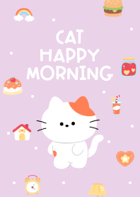 Cat Happy Morning (purple)