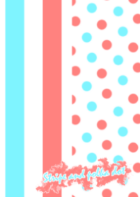Stripe and polka dot -Cute-