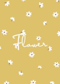 petite flower w - mustard