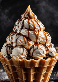 ICE CREAM-caramel chocolate soft serve