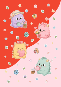 Cute monster Pink&Red