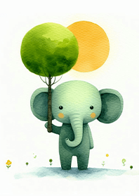 Elephant Tranquil Moment Under the Tree