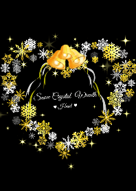 Snow Crystal heart wreath Black