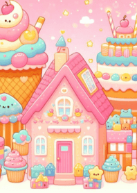 Brightly colored dessert house