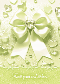 Sparkling Hearts & Ribbons - Green 2
