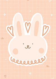 Little Bunny - peach pink and blue