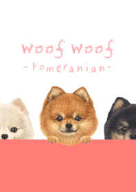 Woof Woof - Pomeranian - WHITE/RED