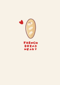 簡單的 法國麵包 心 淺褐色的